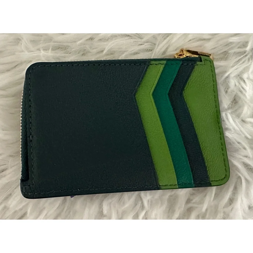 Tiffany & Co. colorblock leather zipped card case wallet